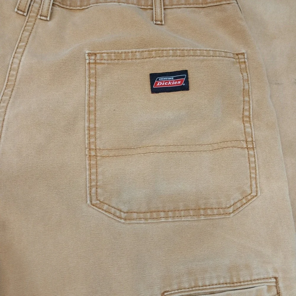 Dickies Mens Duck Brown Canvas Carpenter Pants Workwear 36x32 W416GDA